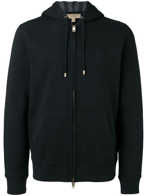 burberry zip up hoodie black